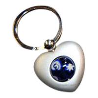 Silver Heart Cremation Keychain